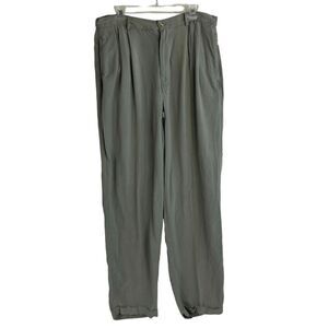 Tommy Bahama Mens Silk Front Pleats Full Length Relax Pants Gray Size 36